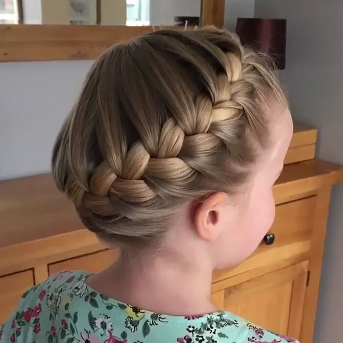 Детская прическа из косичек «Осьминожек» для девочки на длинные волосы