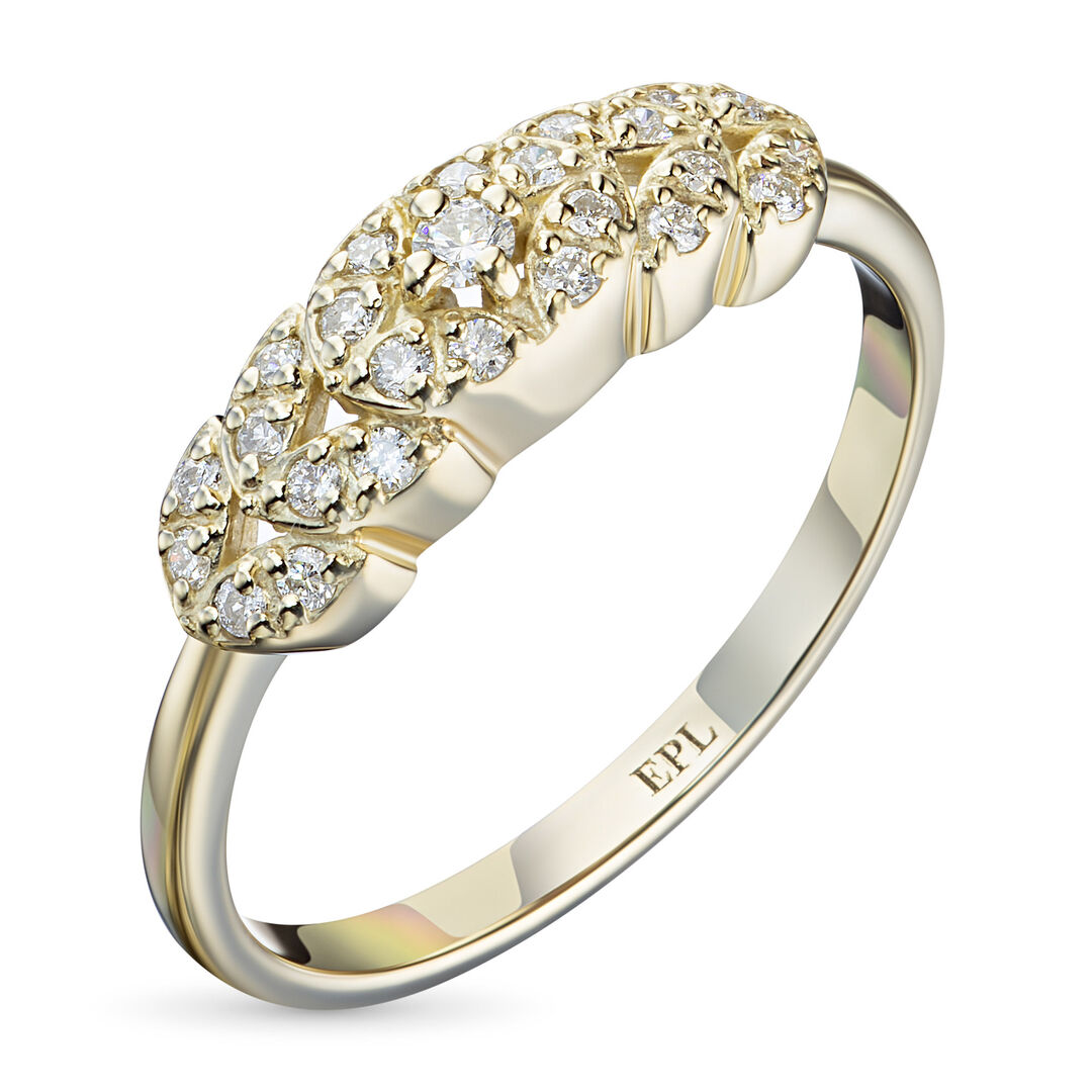 Кольцо из желтого золота с бриллиантами э0301кц06210504 ЭПЛ Даймонд э0301кц