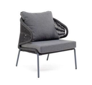 Кресло плетеное Милан темно-серый из дуба 4sis