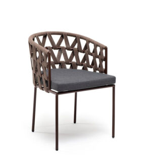 Плетеный стул из роупа Диего серо-коричневый 4sis