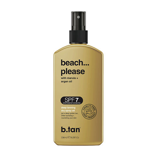 B.TAN Сухое-масло спрей для загара beach...please deep  tanning dry spray o
