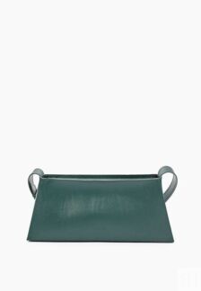 Женская сумка-багет из натуральной кожи изумрудная A036 emerald