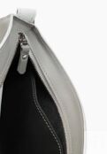 Женская кожаная сумка-багет серая A036 grey