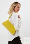 Женская сумка-багет из натуральной кожи лимонная A036 lemon
