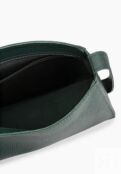 Женская сумка-багет из натуральной кожи темно-зеленая A036 emerald grain