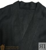 Халат кимоно для бани женский Linen Steam Уголь (р.48-50, чёрный, 100% лён)
