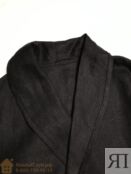 Халат для бани мужской Linen Steam Уголь (р.42-44, чёрный, 100% лён)