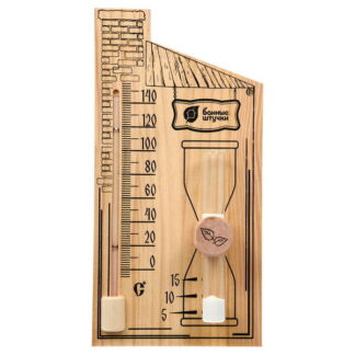 Термометр для бани с песочными часами (27.8х14х5.3 см, арт. БШ 18036)
