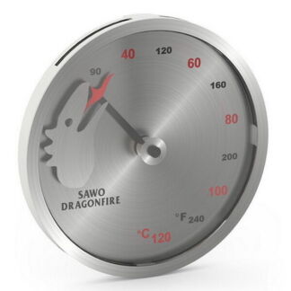 Термометр из стали для бани и сауны Sawo Dragonfire FireMeter 232-TM-DRF