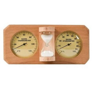 Термометр гигрометр с песочными часами для бани 25-R Gold (канадский кедр)