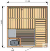 Сауна Harvia Variant S2222 (2195x2195 мм,без печи, интерьер Formula из ели)