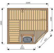 Сауна Harvia Variant S2220R (2195x1945 мм, угловая правая, Formula из ели)