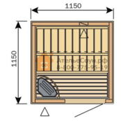 Сауна Harvia Variant S1212 (1150x1150 мм, без печи, Formula из ели)