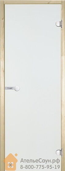 Дверь для сауны Harvia 8х21 (стеклянная, прозрачная, коробка осина), D82104