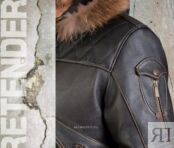 Кожаная куртка мужская зимняя Alaska с мехом енота на капюшоне