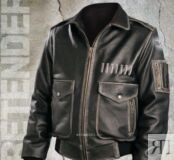 Кожаная куртка мужская Pretender Top Gun Vintage 2 с изображением на спине