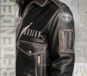 Кожаная куртка мужская Pretender Top Gun Vintage 2 с изображением на спине