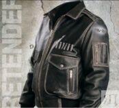Кожаная куртка мужская Pretender Top Gun Vintage 2 с изображением на спине