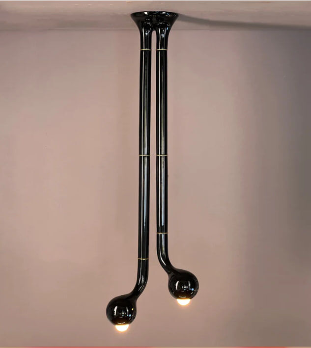 Люстра 9313 Gloss Black 2-GLOBE CEILING LAMP 47» x 18»  фабрика Entler фото 1