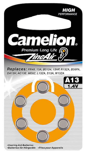 Батарейки Camelion ZA13 BL-6 / A13-BP6 1.4V 280mAh фото 1