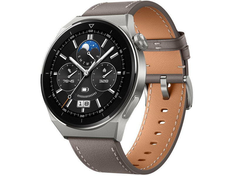 Умные часы Huawei Watch GT 3 Pro Odin-B19V Grey Leather Strap 55028474 фото 1