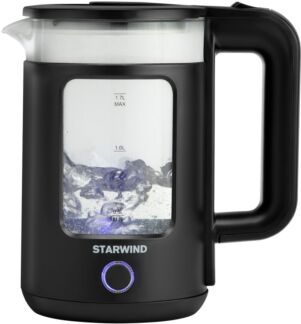 Чайник электрический Starwind SKG1053 1.7л. 1800Вт черный (корпус: стекло)