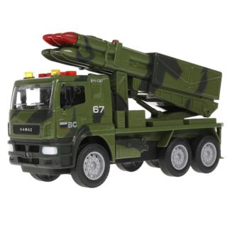 Машина Технопарк "Kamaz Ракетница" 25 см пластик свет-звук  арт.KAMROCK-25P
