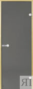 Дверь для сауны Harvia 7х19 (стеклянная, серая, коробка сосна), D71902М