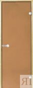 Дверь для сауны Harvia 8х21 (стеклянная, бронза, коробка сосна), D82101M