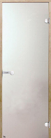 Дверь для сауны Harvia 9х19 (стеклянная, сатин, коробка сосна), D91905M