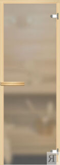 Дверь для сауны АКМА Aspen M 7х19 (матовое бесцветное, 8 мм, коробка осина)