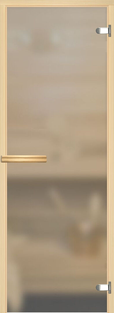 Дверь для сауны АКМА Aspen M 7х19 (матовое бесцветное, 8 мм, коробка осина)