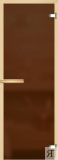 Дверь в сауну и баню АКМА Aspen M 6х18 (матовая бронза 8 мм коробка осина)