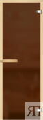 Дверь для сауны АКМА Aspen M 7х19 (матовая бронза, 8 мм, коробка осина)