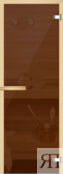Дверь для сауны и бани АКМА Aspen M 6х18 (бронза, 8 мм, коробка осина)