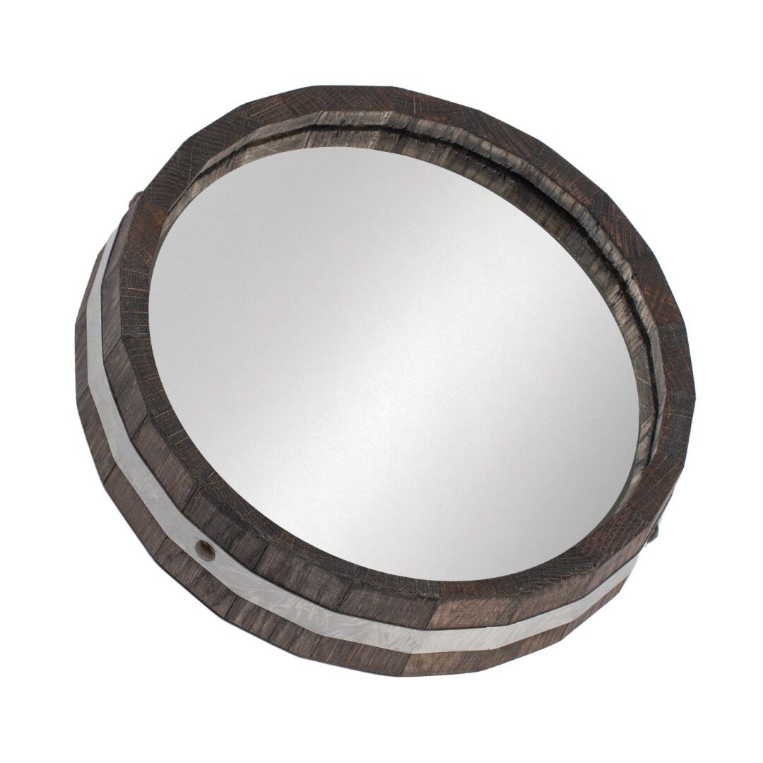 Зеркало для бани и сауны WoodSon круглое из дуба темного, диаметр 30 см