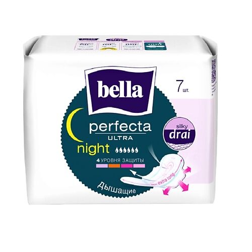 Bella Прокладки ультратонкие Perfecta Ultra Night silky drai