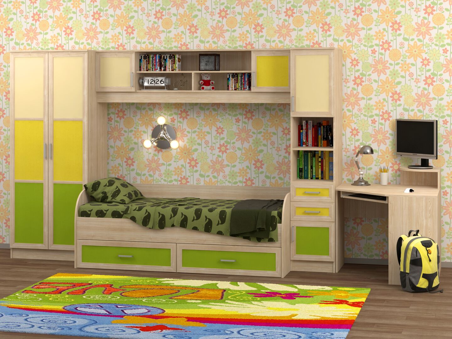 Комплект мебели для детской комнаты фабрики Стиль Белоснежка-2