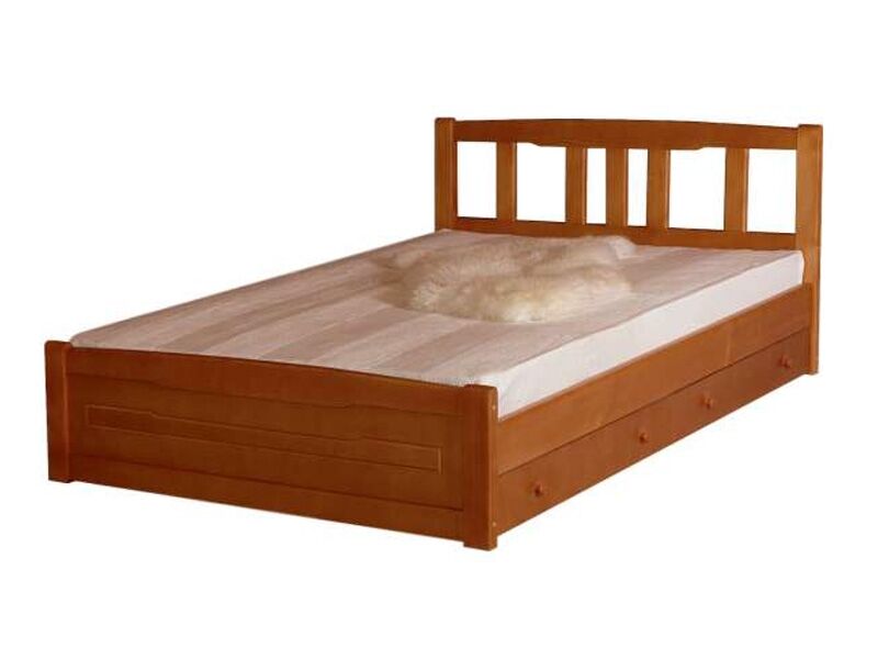 Кровать двуспальная из дерева с бельевыми ящиками фабрики Стиль Актиния