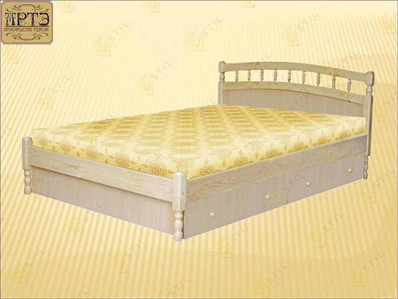 Белая двухспальная кровать из массива сосны фабрики Стиль Василиса