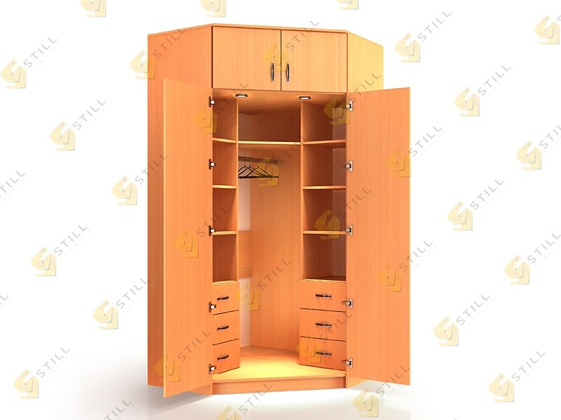 Угловой шкаф в гардеробную от фабрики Стиль Стиль У-13л (без подсветки)