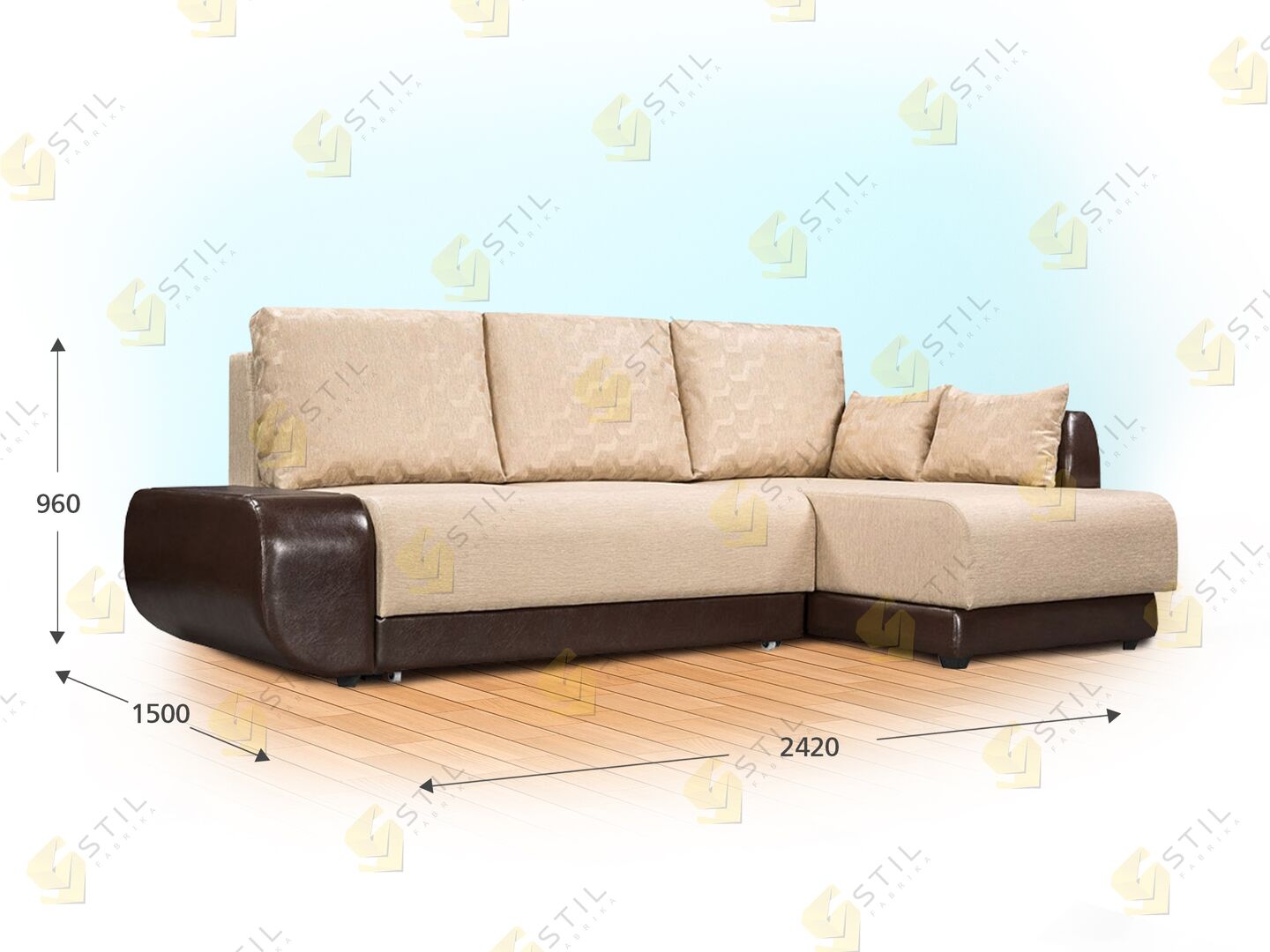 Угловой диван фабрики Стиль Торелли (механизм еврокнижка)