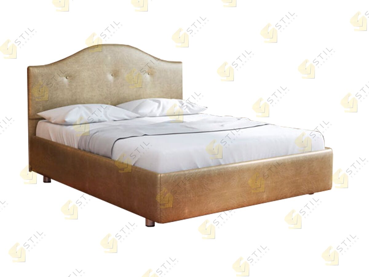 Кровать двуспальная с обивкой из экокожи фабрики Стиль Клемола