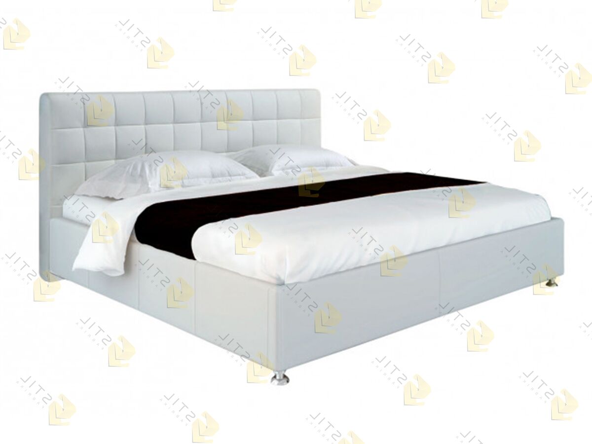 Кровать двуспальная с обивкой из экокожи фабрики Стиль Массалия