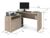 Компьютерный угловой стол для офиса фабрики Стиль СПУ 12