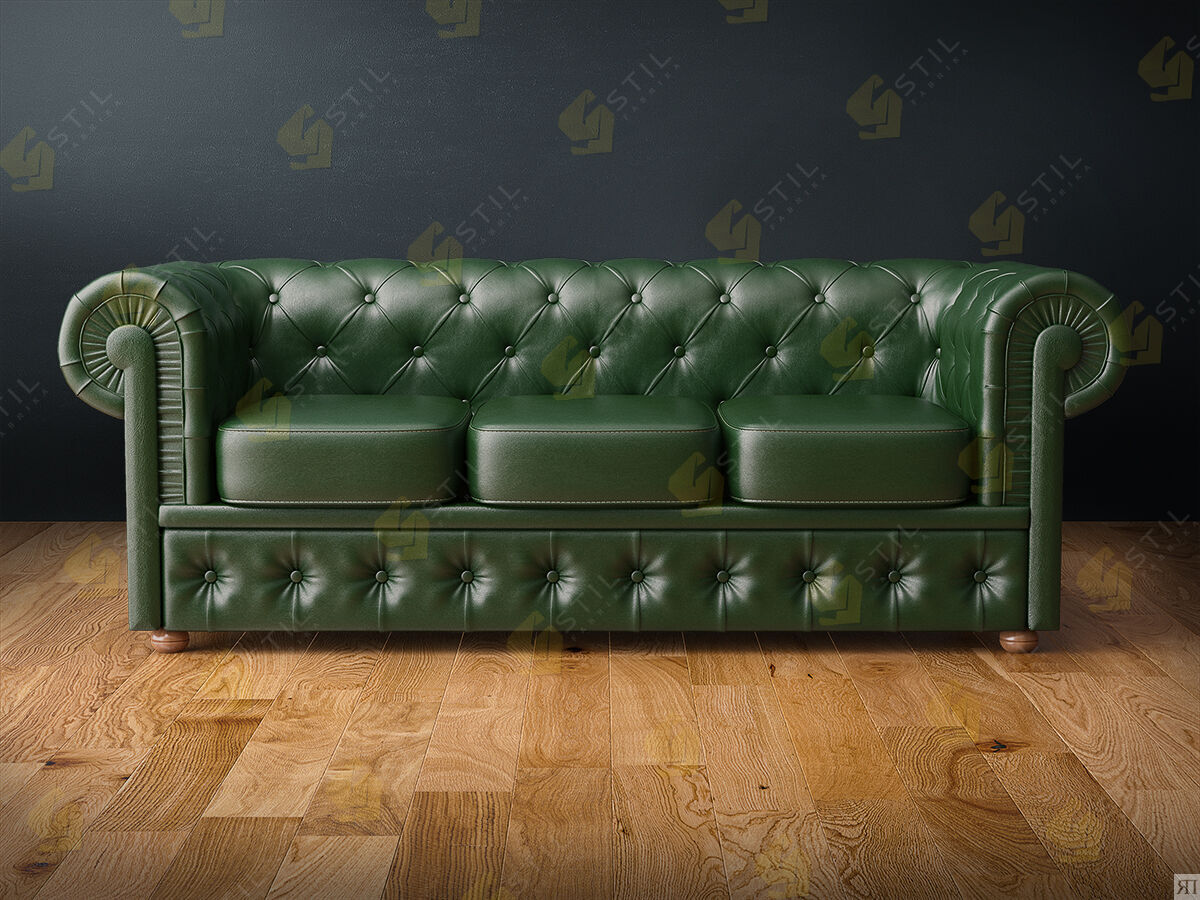 диван честер раскладной зеленый