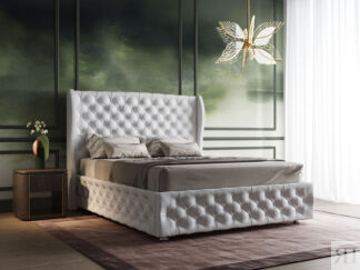 Кровать двуспальная с каретной стяжкой фабрики Стиль Ла-Рошель 180