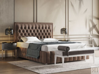 Кровать двуспальная с мягким изголовьем фабрики Стиль Джиклас 160