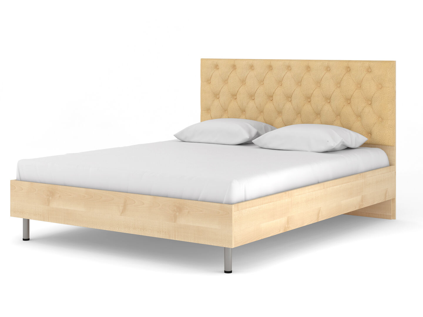 Кровать двуспальная с мягким изголовьем фабрики Стиль Луиза 3КС