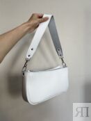 Женская кожаная сумка-багет белая A041 white